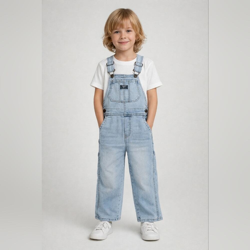 OshKosh B’gosh Kids Denim Overalls Light Adjustable Straps Classic Sz.4T #2056